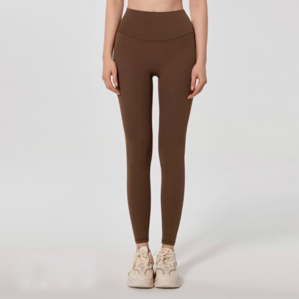Lululemon High Waist Yoga Leggings | Brown Pilates Gym Athleisure